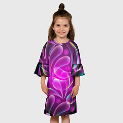 Платье клеш для девочки Объемные абстрактные узоры, цвет: 3D-принт — фото 2
