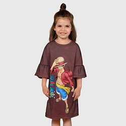 Платье клеш для девочки Луффи- One Piece или Большой куш, цвет: 3D-принт — фото 2