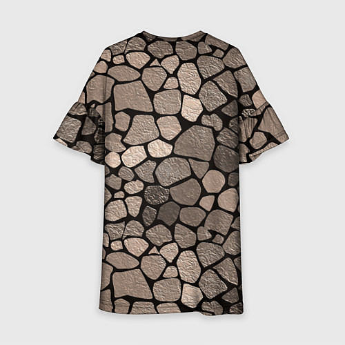Детское платье Черно-коричневая текстура камня / 3D-принт – фото 2