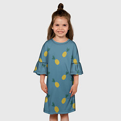 Платье клеш для девочки Pineapplы, цвет: 3D-принт — фото 2
