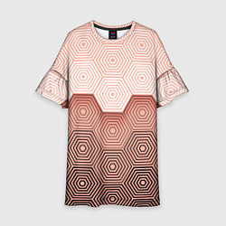 Платье клеш для девочки Hexagon Minimal, цвет: 3D-принт