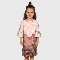 Платье клеш для девочки Hexagon Minimal, цвет: 3D-принт — фото 2