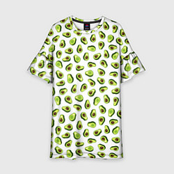 Детское платье Смешное авокадо на белом фоне