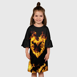 Платье клеш для девочки Fire Heart, цвет: 3D-принт — фото 2