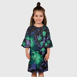 Платье клеш для девочки Цветочная авангардная композиция, цвет: 3D-принт — фото 2