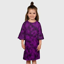 Платье клеш для девочки Черно-пурпурная облачность, цвет: 3D-принт — фото 2