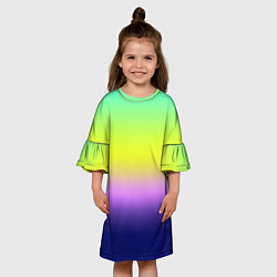 Платье клеш для девочки Разноцветный размытый фон градиент, цвет: 3D-принт — фото 2