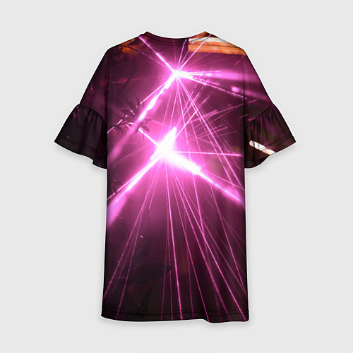 Детское платье Неоновые лазеры во тьме - Розовый / 3D-принт – фото 2