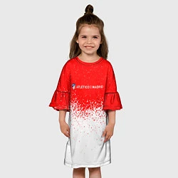 Платье клеш для девочки Атлетико белые брызги, цвет: 3D-принт — фото 2
