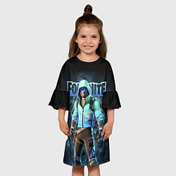 Платье клеш для девочки Fortnite Surf Strider Кульный чувак Video game, цвет: 3D-принт — фото 2