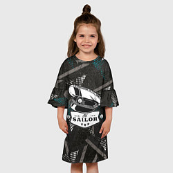 Платье клеш для девочки Фуражка кепка моряка - матроса, цвет: 3D-принт — фото 2