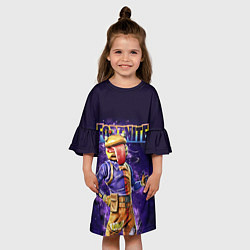 Платье клеш для девочки Fortnite Durrrburger Skin, цвет: 3D-принт — фото 2