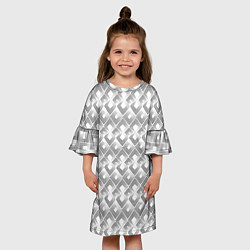Платье клеш для девочки Art deco white background, цвет: 3D-принт — фото 2