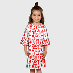 Платье клеш для девочки RED MONSTERS, цвет: 3D-принт — фото 2