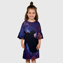 Платье клеш для девочки Ледяной Коралловый Риф, цвет: 3D-принт — фото 2