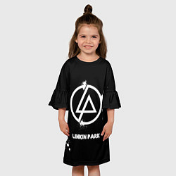 Платье клеш для девочки Linkin Park логотип краской, цвет: 3D-принт — фото 2