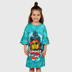 Платье клеш для девочки Summer time - летнее время, цвет: 3D-принт — фото 2