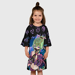 Платье клеш для девочки Куки Синобу Геншин Импакт, цвет: 3D-принт — фото 2