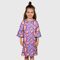 Платье клеш для девочки Колбасный дождь, цвет: 3D-принт — фото 2