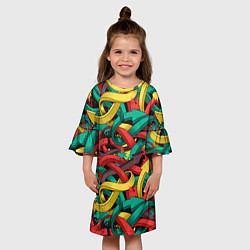 Платье клеш для девочки Граффити стрелки Паттерн, цвет: 3D-принт — фото 2