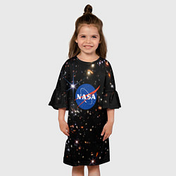 Платье клеш для девочки Самое четкое изображение ранней Вселенной NASA Лог, цвет: 3D-принт — фото 2