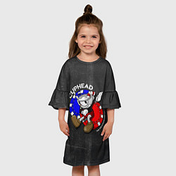 Платье клеш для девочки Персонаж Cuphead, цвет: 3D-принт — фото 2