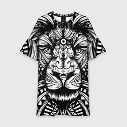 Детское платье Черно белый Африканский Лев Black and White Lion