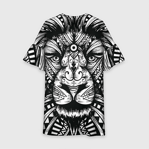 Детское платье Черно белый Африканский Лев Black and White Lion / 3D-принт – фото 2