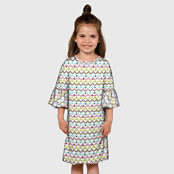 Платье клеш для девочки Волнистые линии геометрия, цвет: 3D-принт — фото 2