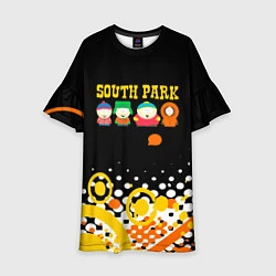 Платье клеш для девочки Южный Парк - абстракция, цвет: 3D-принт