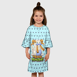 Платье клеш для девочки My Singing Monsters - Гуджуб, цвет: 3D-принт — фото 2