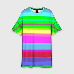 Платье клеш для девочки Тропические линии, цвет: 3D-принт