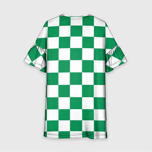 Детское платье ФК Ахмат на фоне бело зеленой формы в квадрат / 3D-принт – фото 2