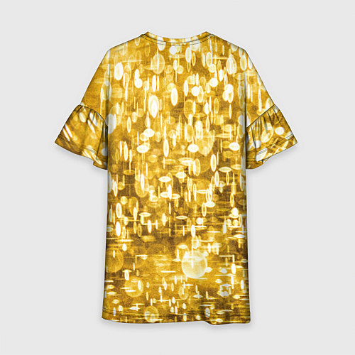 Детское платье Абстрактное множество золотых огней - Яркожёлтый / 3D-принт – фото 2