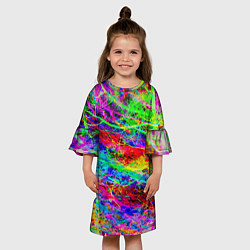 Платье клеш для девочки Пожар в лесу, цвет: 3D-принт — фото 2