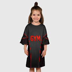 Платье клеш для девочки GYM - Красные соты, цвет: 3D-принт — фото 2