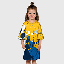 Платье клеш для девочки Сборная Уругвая Краска, цвет: 3D-принт — фото 2