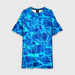 Платье клеш для девочки Текстура поверхности воды, цвет: 3D-принт