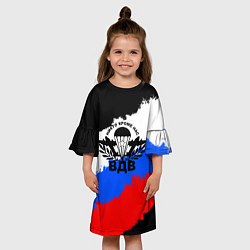 Платье клеш для девочки ВДВ - герб и триколор, цвет: 3D-принт — фото 2