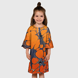 Платье клеш для девочки Лавовая паутина, цвет: 3D-принт — фото 2