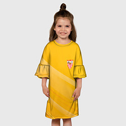Платье клеш для девочки Sevilla желтая абстракция, цвет: 3D-принт — фото 2