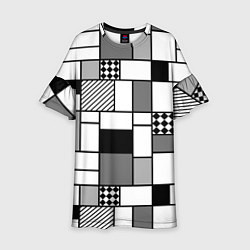 Детское платье Черно белый геометрический скандинавский узор