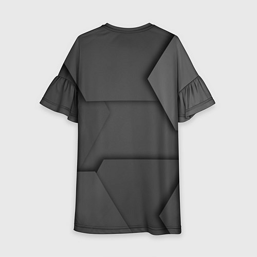 Детское платье Черные геометрические фигуры в трехмерном простран / 3D-принт – фото 2