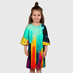Платье клеш для девочки Уличный гранж стиль, цвет: 3D-принт — фото 2