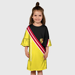 Платье клеш для девочки Porsche - полосы, цвет: 3D-принт — фото 2