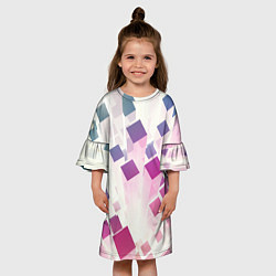 Платье клеш для девочки Неоновый эквалайзер-негатив, цвет: 3D-принт — фото 2
