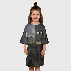 Платье клеш для девочки STALKER Многоэтажка В Воздухе, цвет: 3D-принт — фото 2