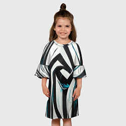 Платье клеш для девочки Цифровой окрас зебры, цвет: 3D-принт — фото 2