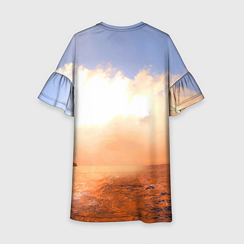 Детское платье Парусник в океане на фоне заката / 3D-принт – фото 2