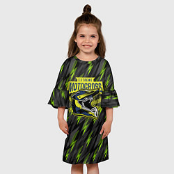Платье клеш для девочки Шлем Motocross, цвет: 3D-принт — фото 2
